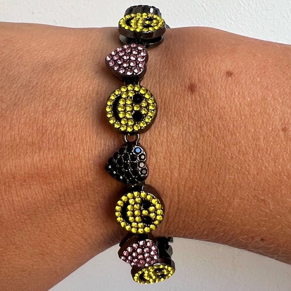 Smiley Face rhinestone bracelet